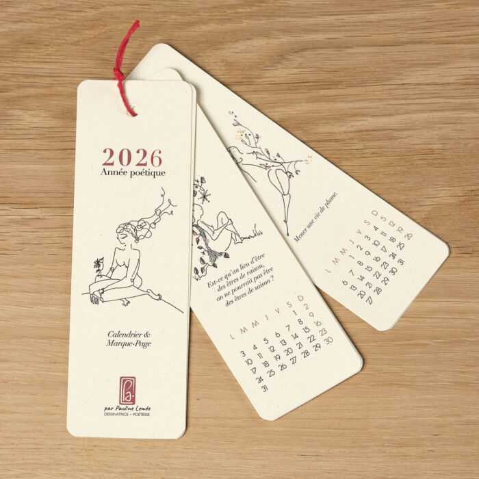 Calendrier Marque-pages 2026, Année poétique